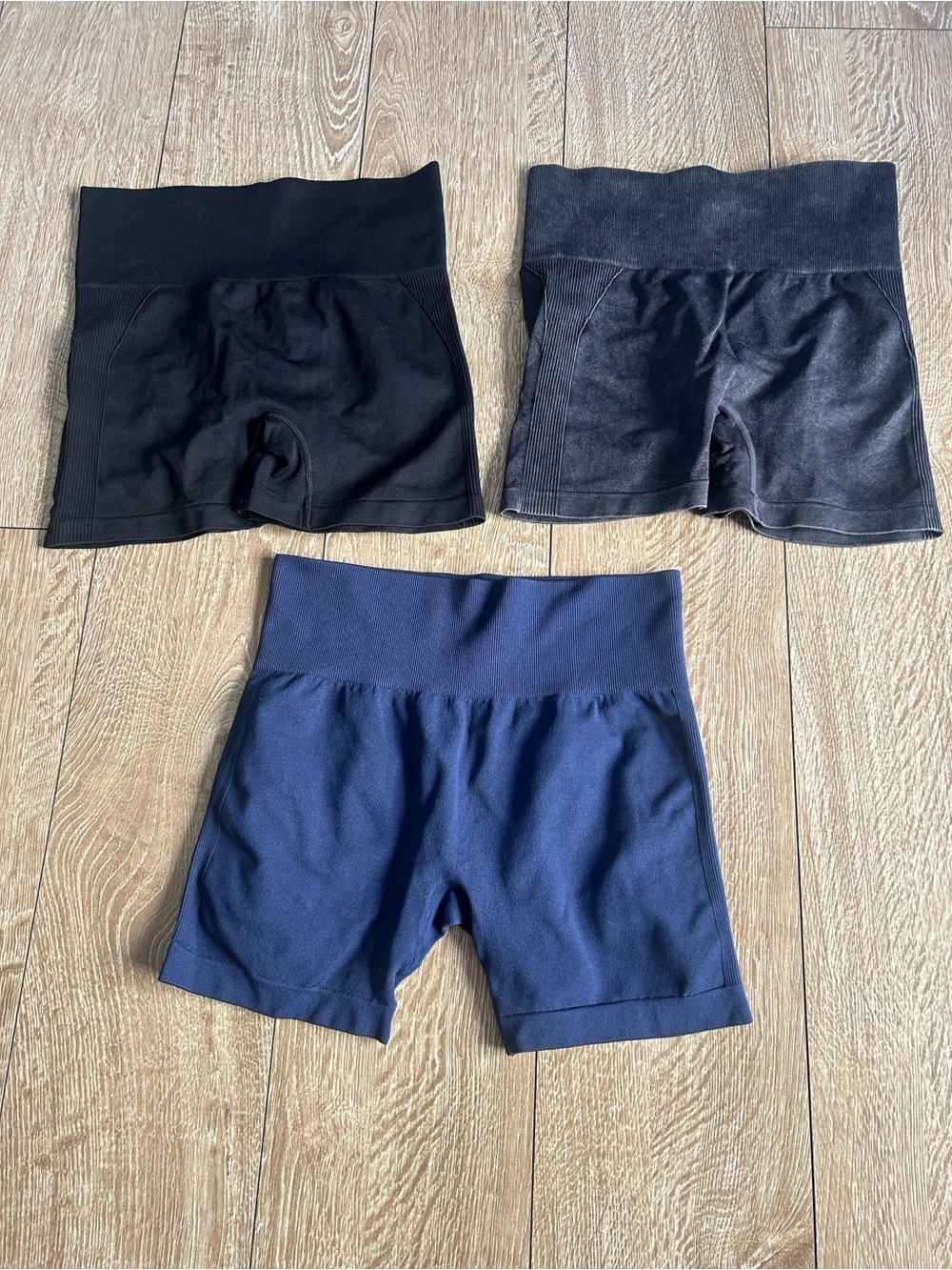 High-Waist Women's Workout Shorts - Black & Navy
